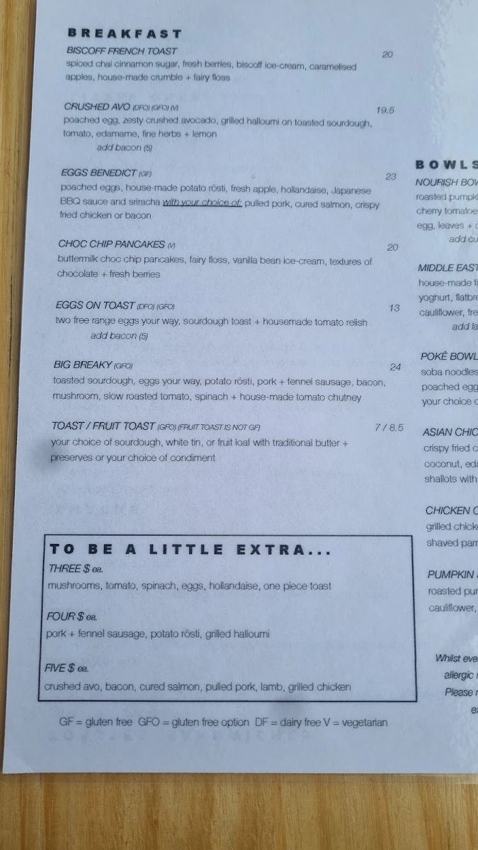 Menu, Paulie's Corner Cafe
