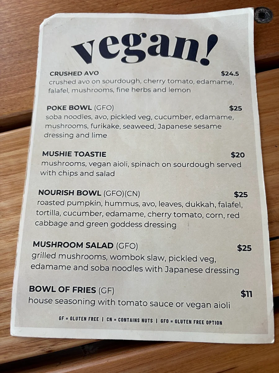Menu, Paulie's Corner Cafe