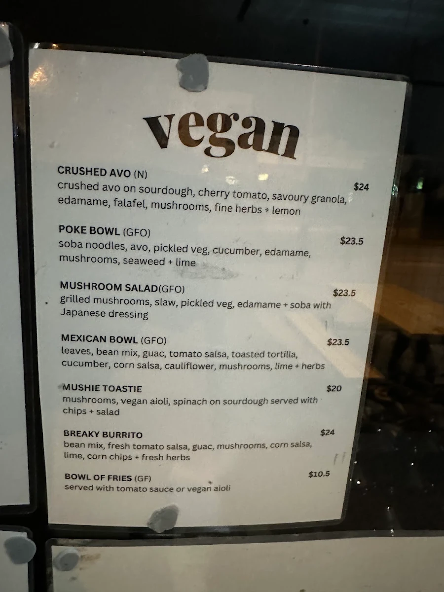 Menu, Paulie's Corner Cafe