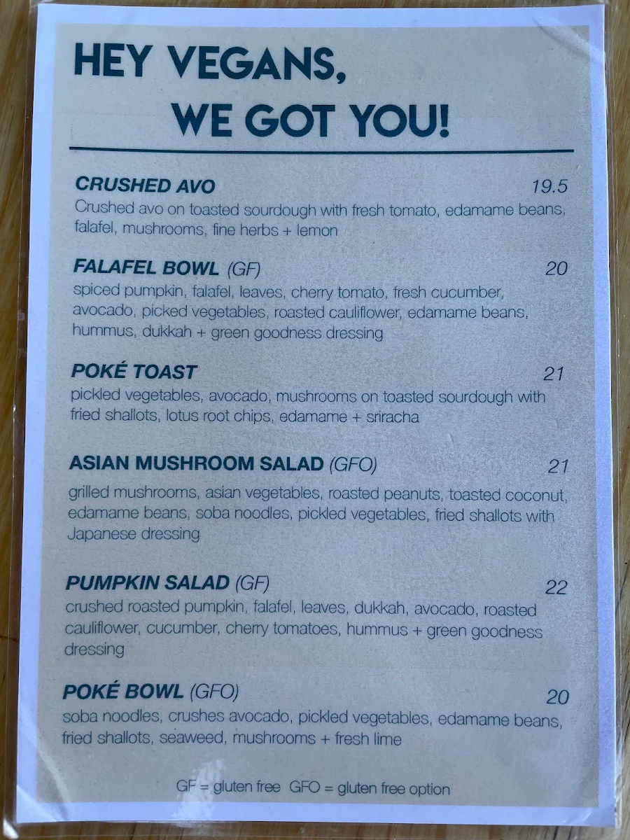 Menu, Paulie's Corner Cafe