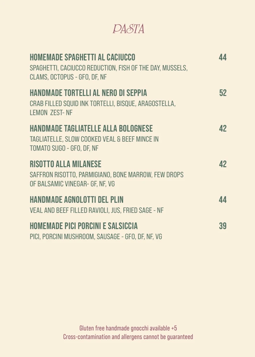 Menu, Made In Casa