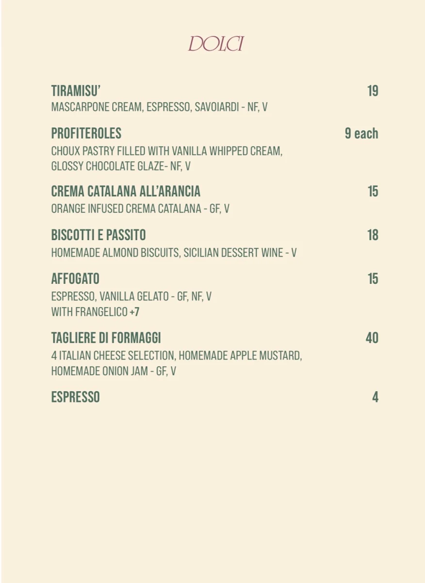 Menu, Made In Casa