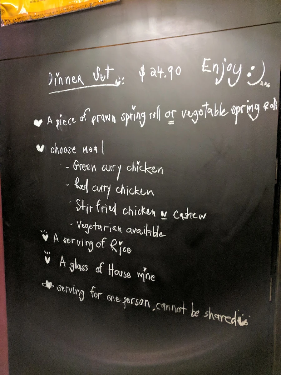 Menu, Charm Thai Restaurant