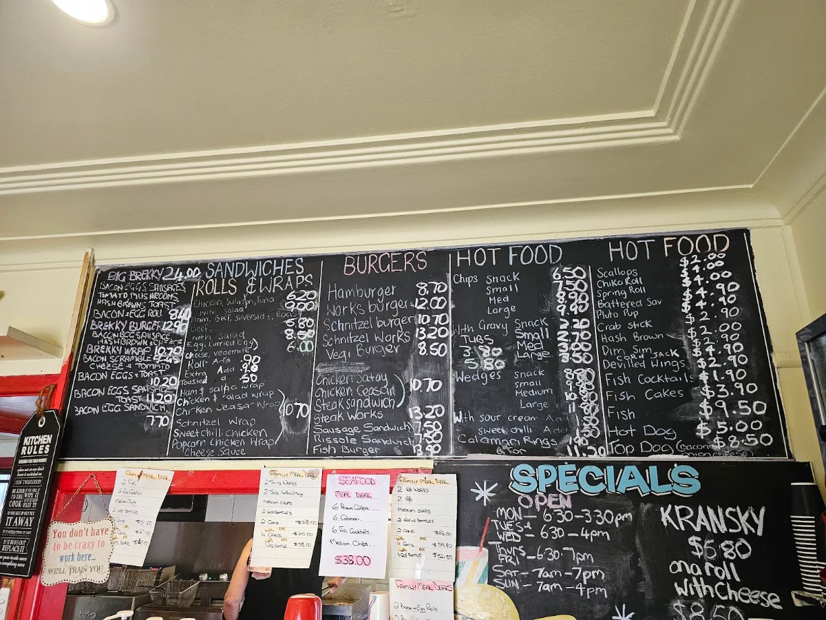 Menu, Cafe on Rawson
