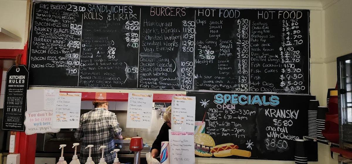 Menu, Cafe on Rawson