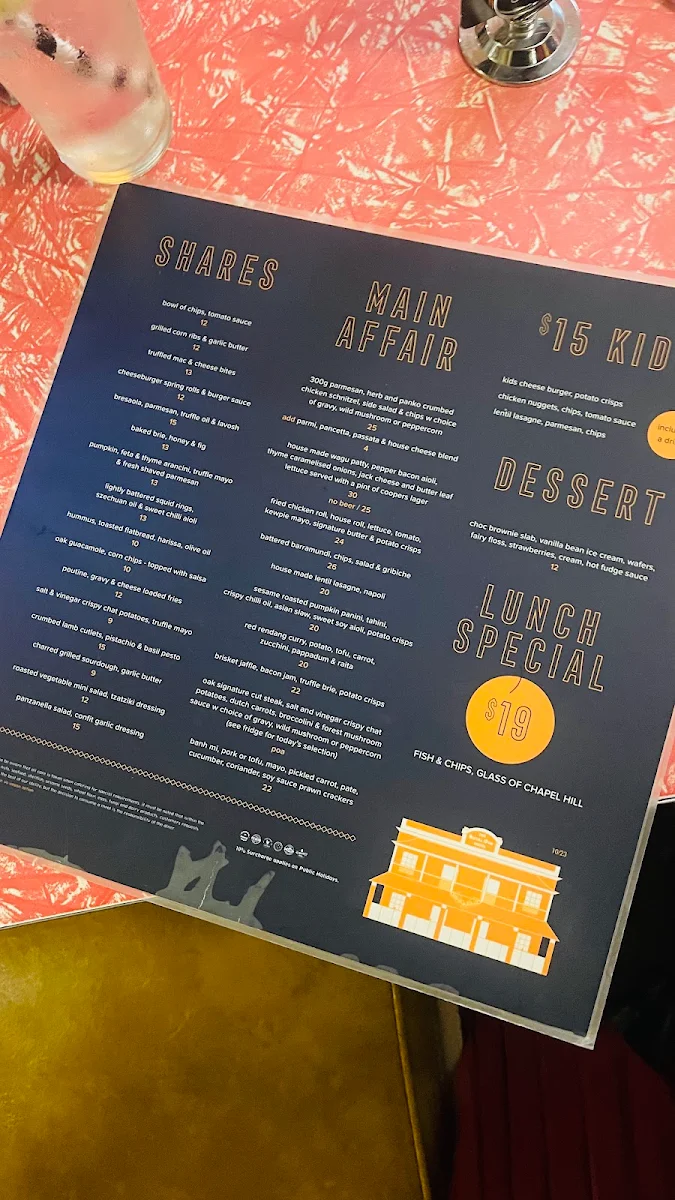Menu, Royal Oak