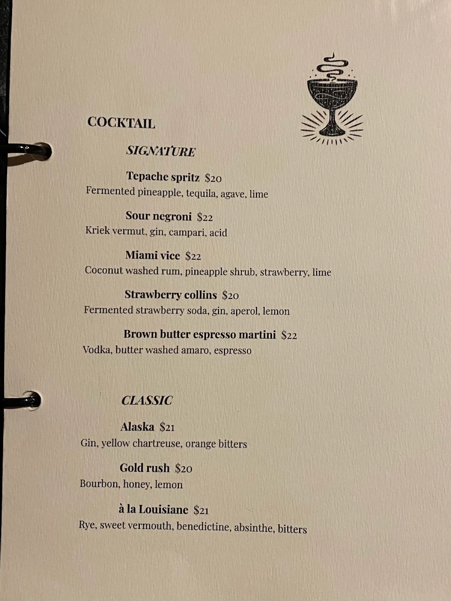 Menu, Odd Culture Newtown