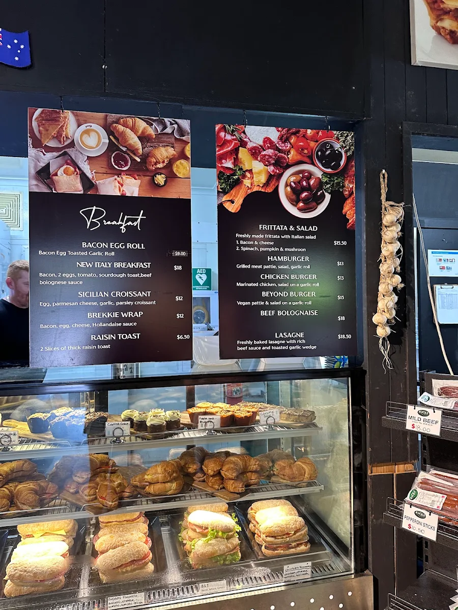 Menu, New Italy Cafe