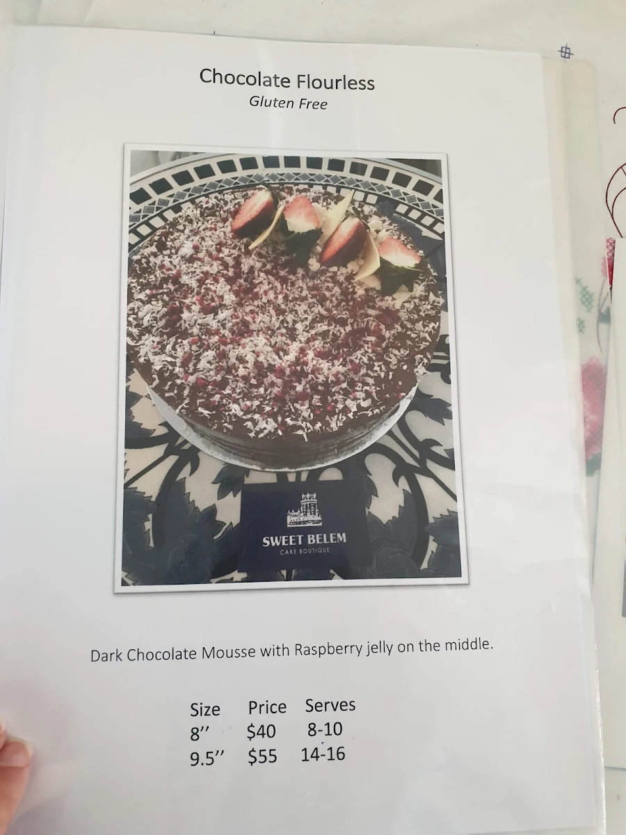 Menu, Sweet Belem