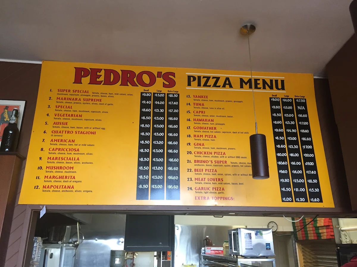 Menu, Watsonia Pizza