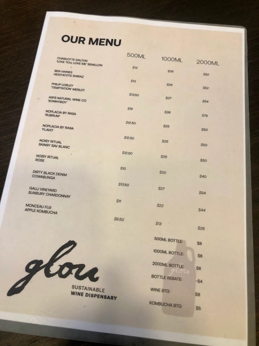Menu, Glou