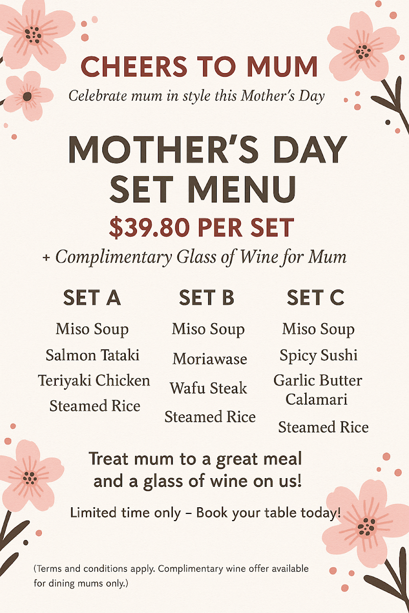 Menu, Toyama Japanese Cuisine