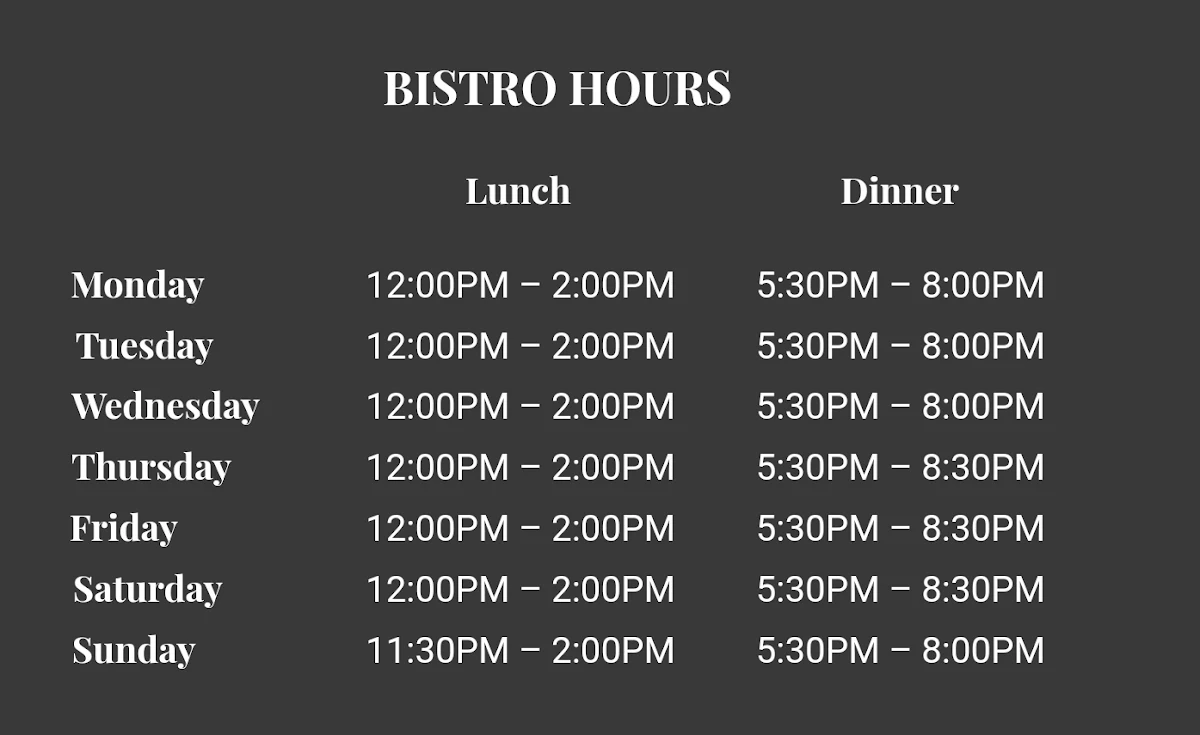 Menu, Bistro R17