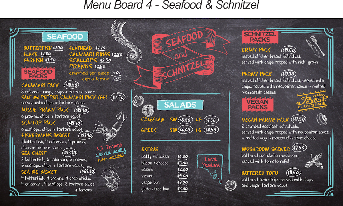 Menu, The Shack Cafe & Pizzeria