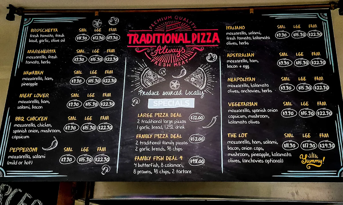 Menu, The Shack Cafe & Pizzeria