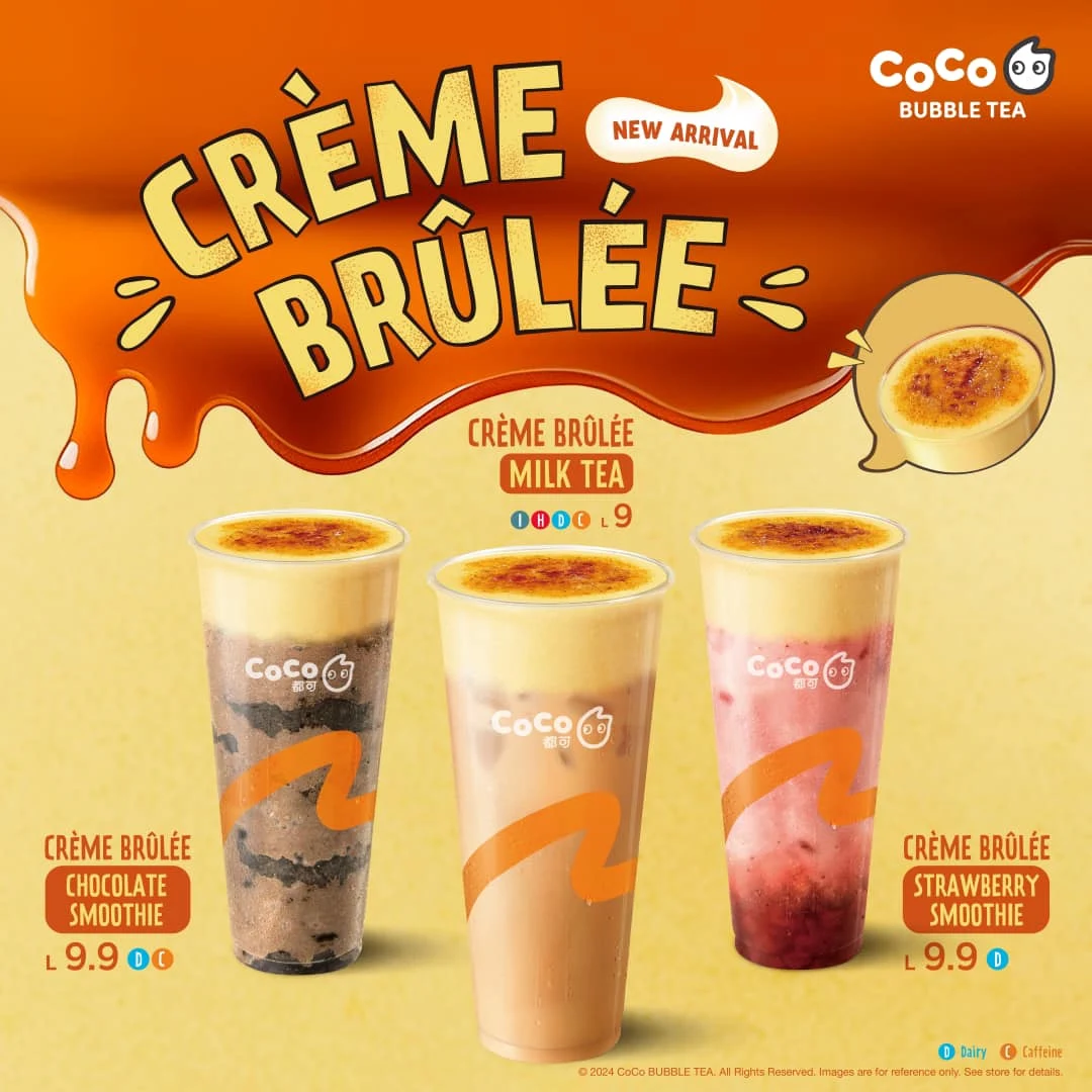 Menu, CoCo Bubble Tea Hollywood