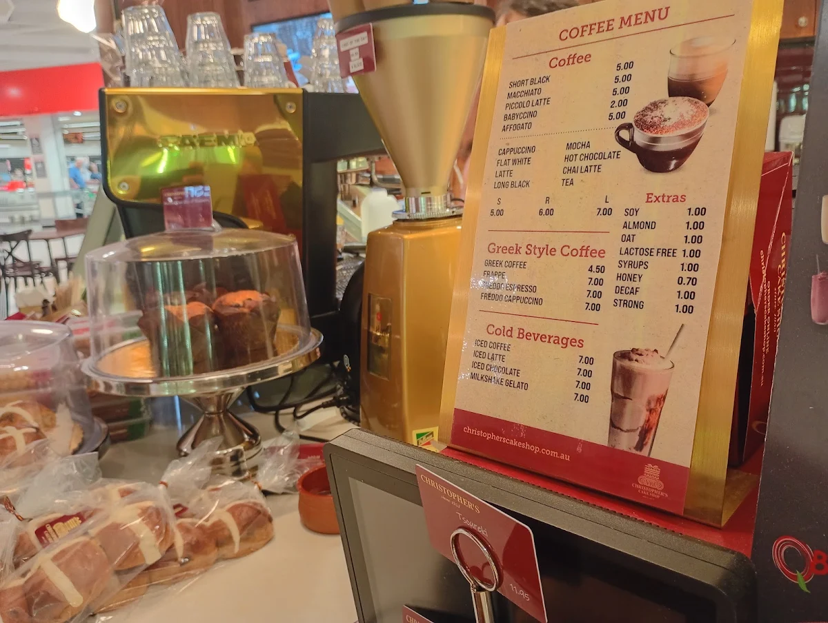 Menu, Christopher’s Cake Shop Ashfield