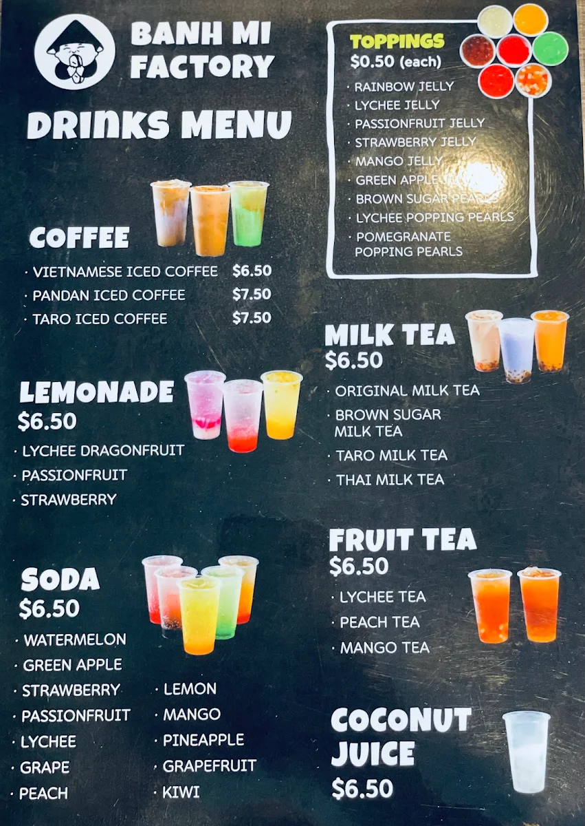 Menu, Banh Mi Factory