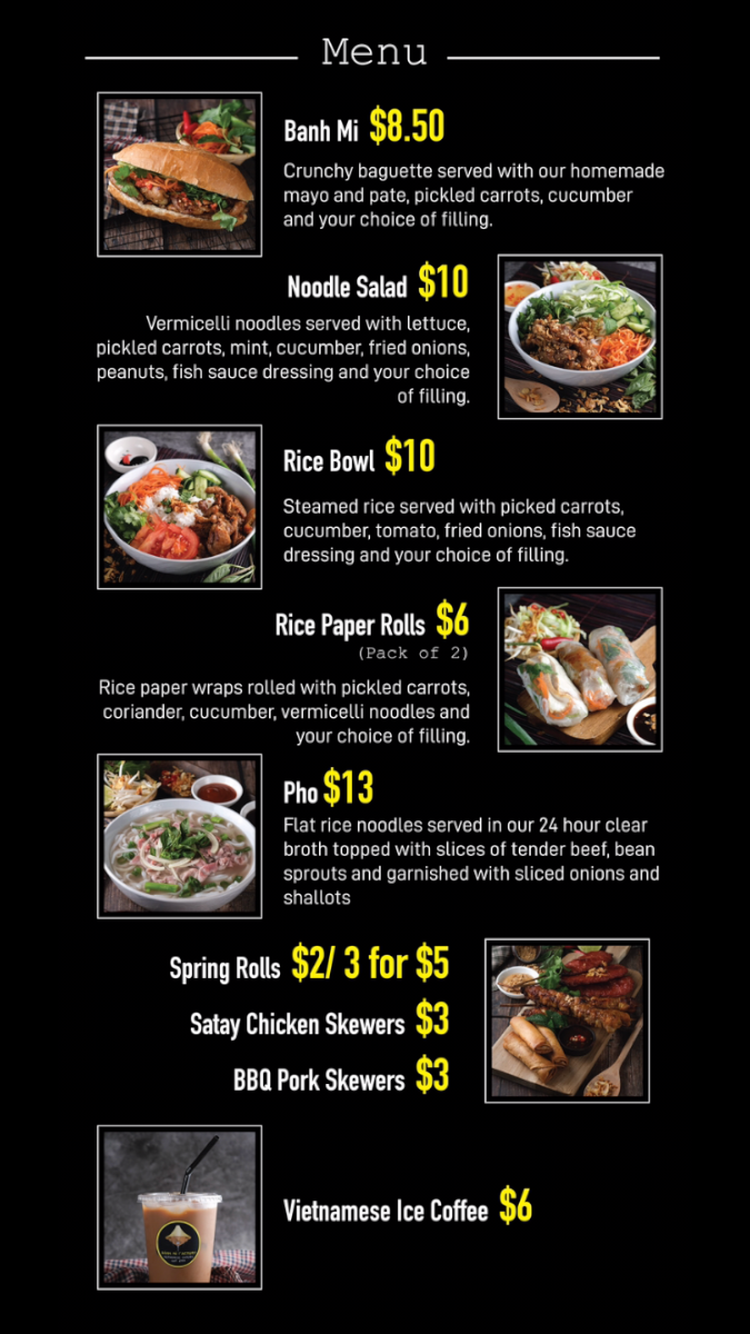 Menu, Banh Mi Factory