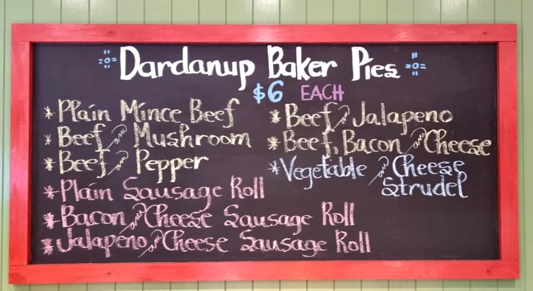 Menu, Dardanup Baker