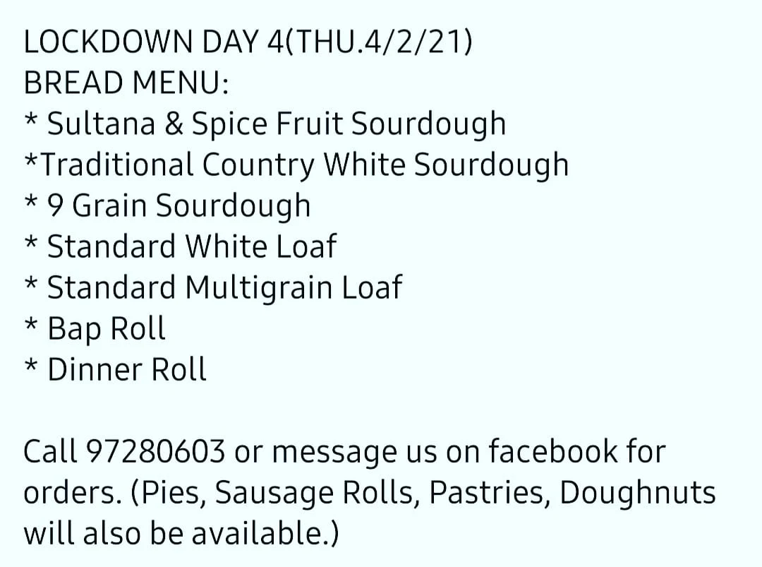 Menu, Dardanup Baker