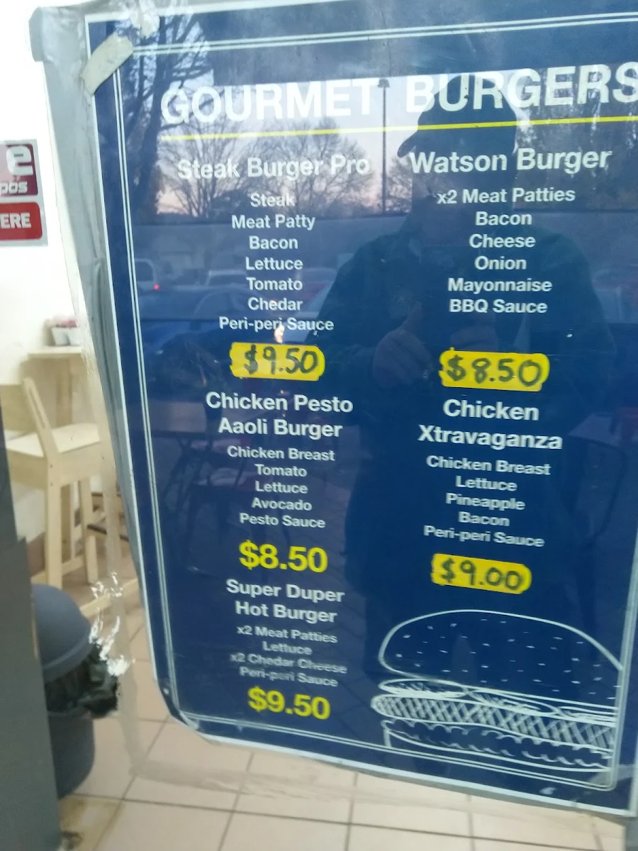 Menu, Watson Takeaway