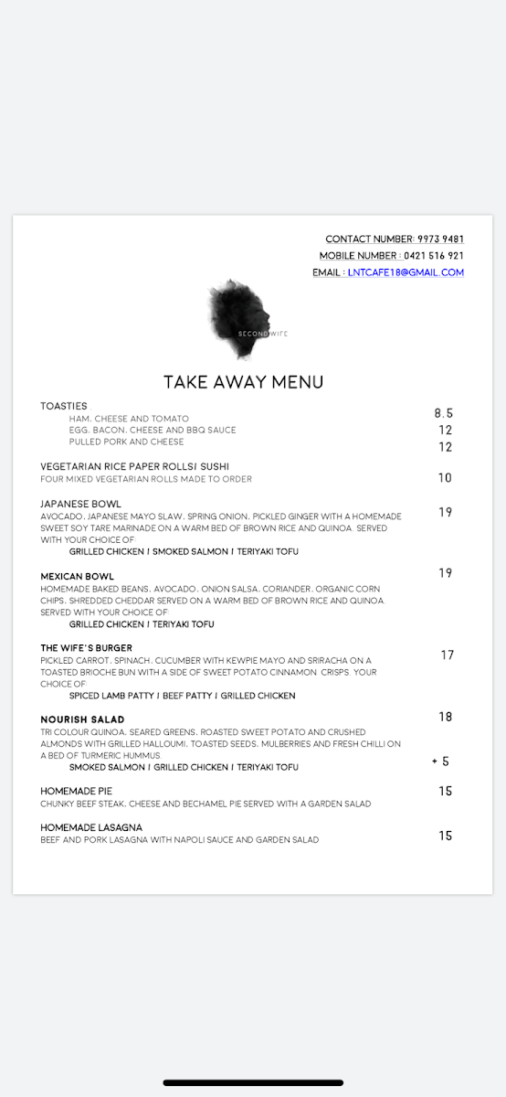 Menu, Second Wife