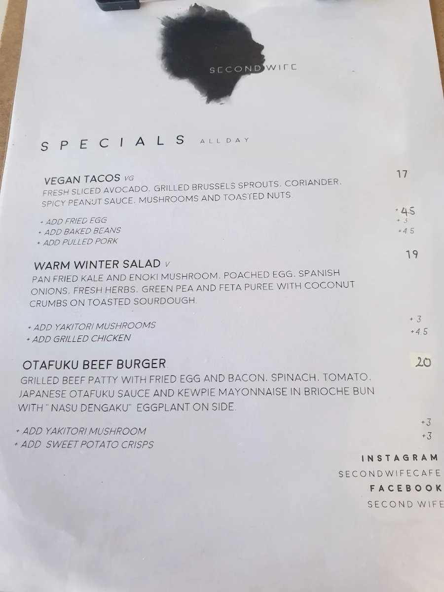 Menu, Second Wife