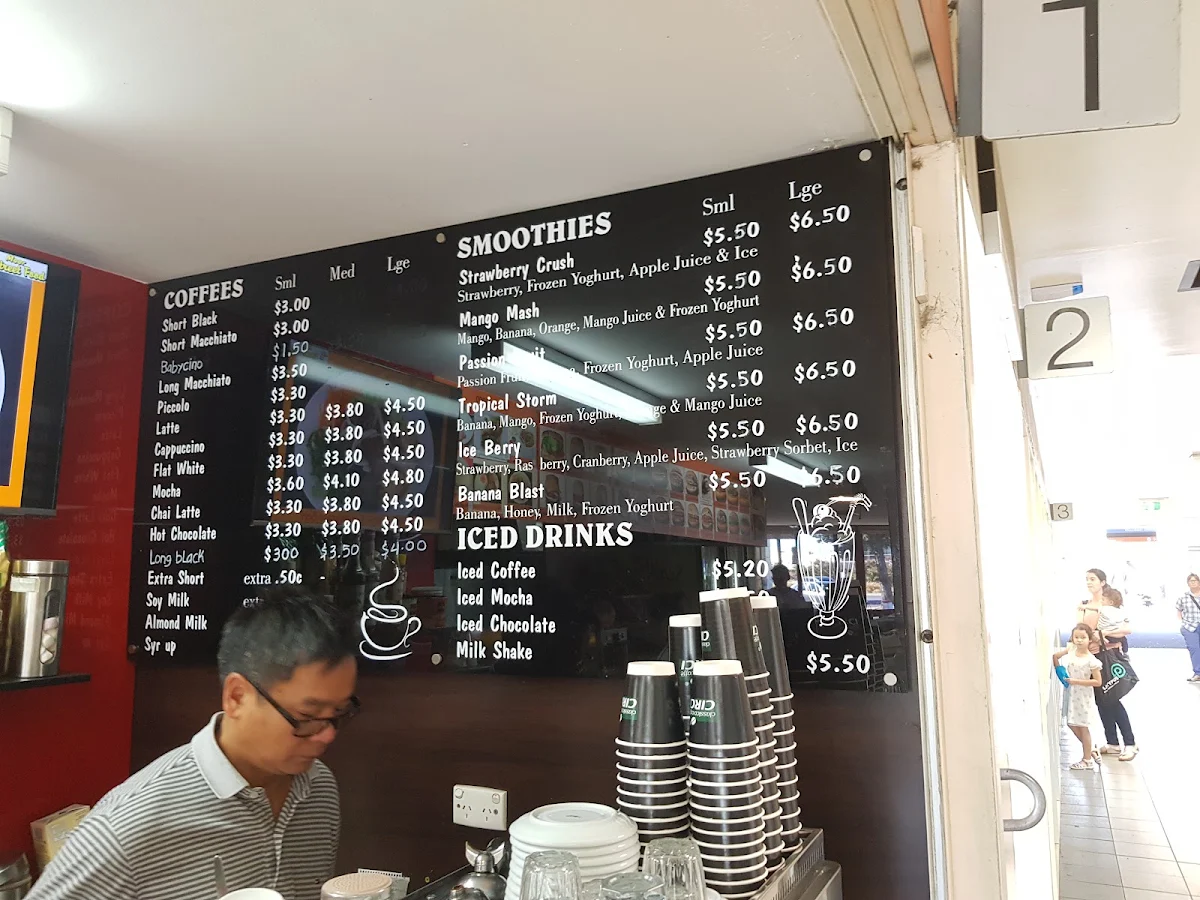 Menu, Moor Street Food Cafe