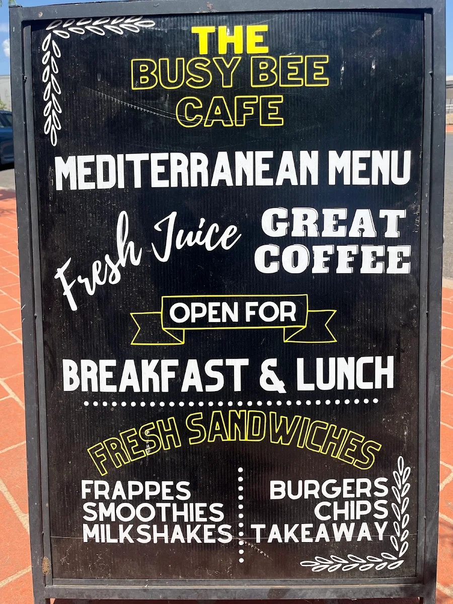 Menu, The Busy Bee Cafe and Catering