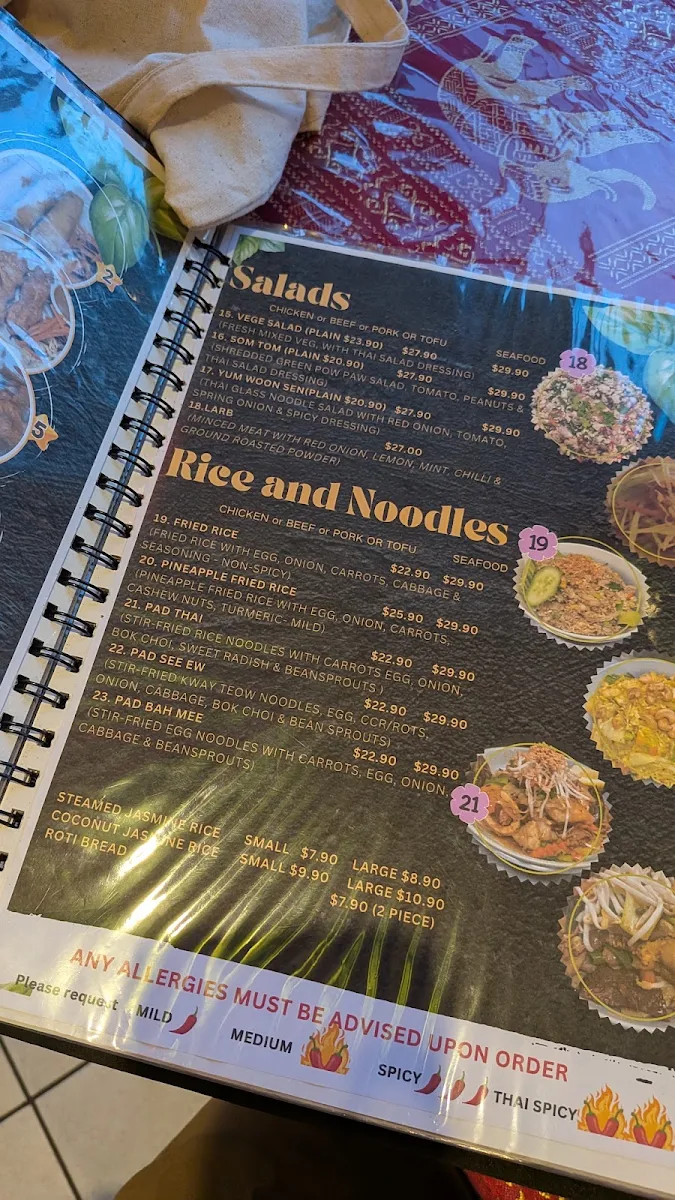 Menu, Thai Tamarind