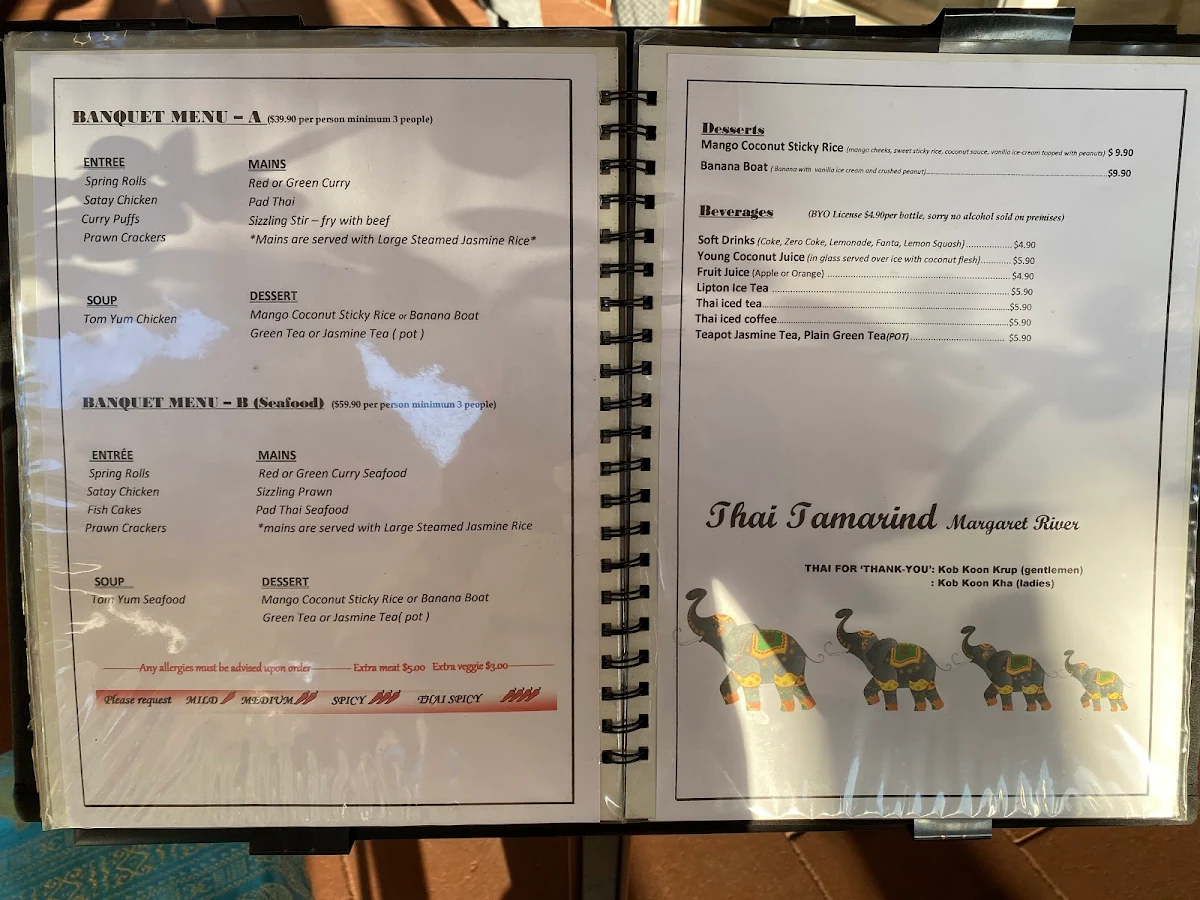 Menu, Thai Tamarind