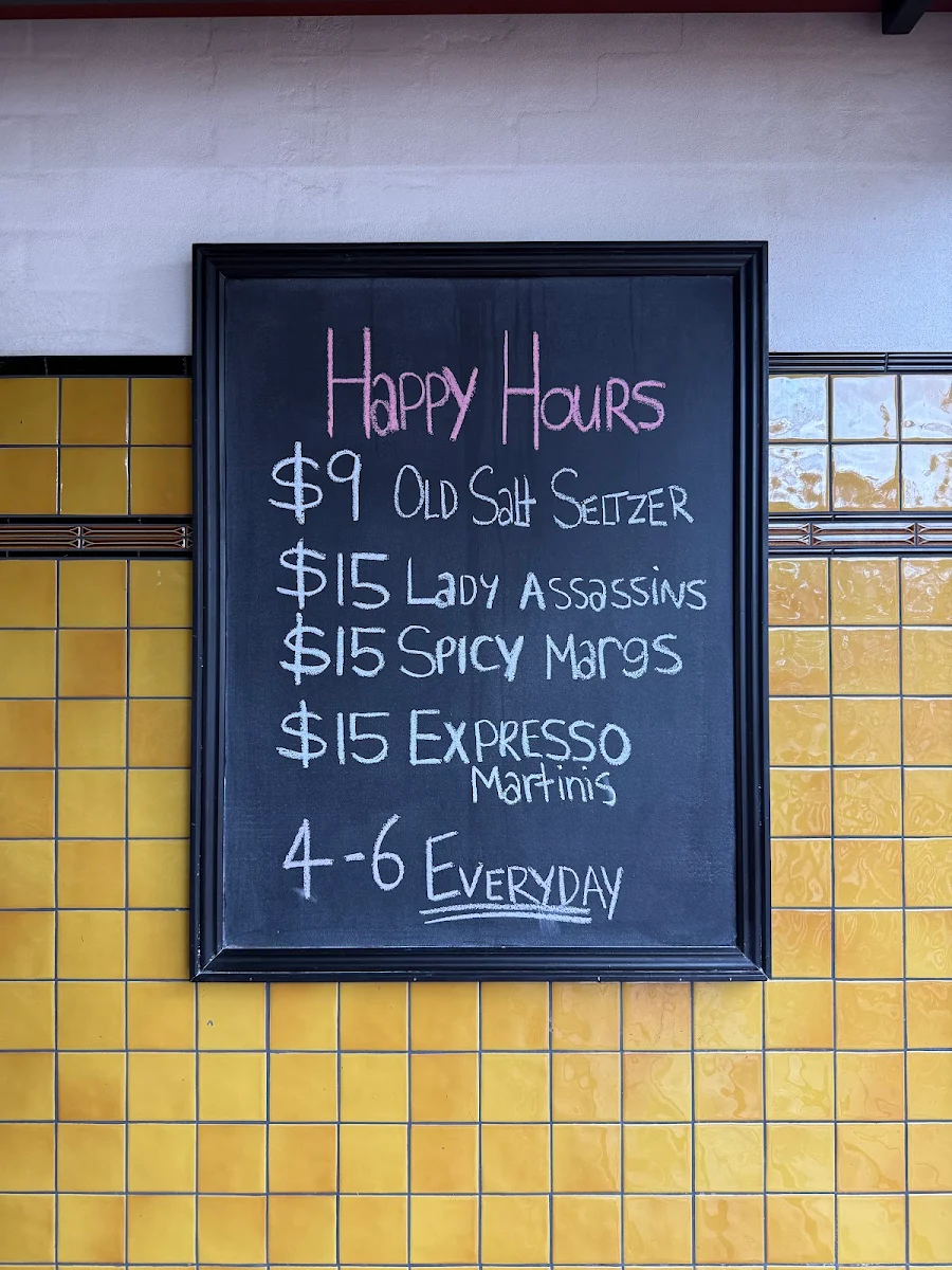 Menu, Bud's Tavern