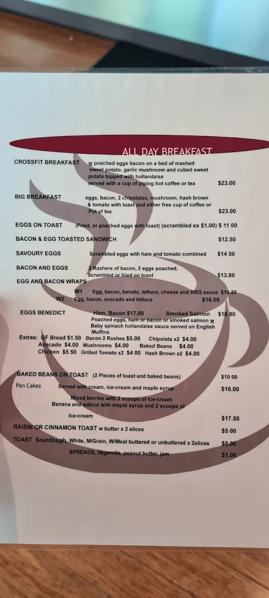 Menu, Cafe Shakana
