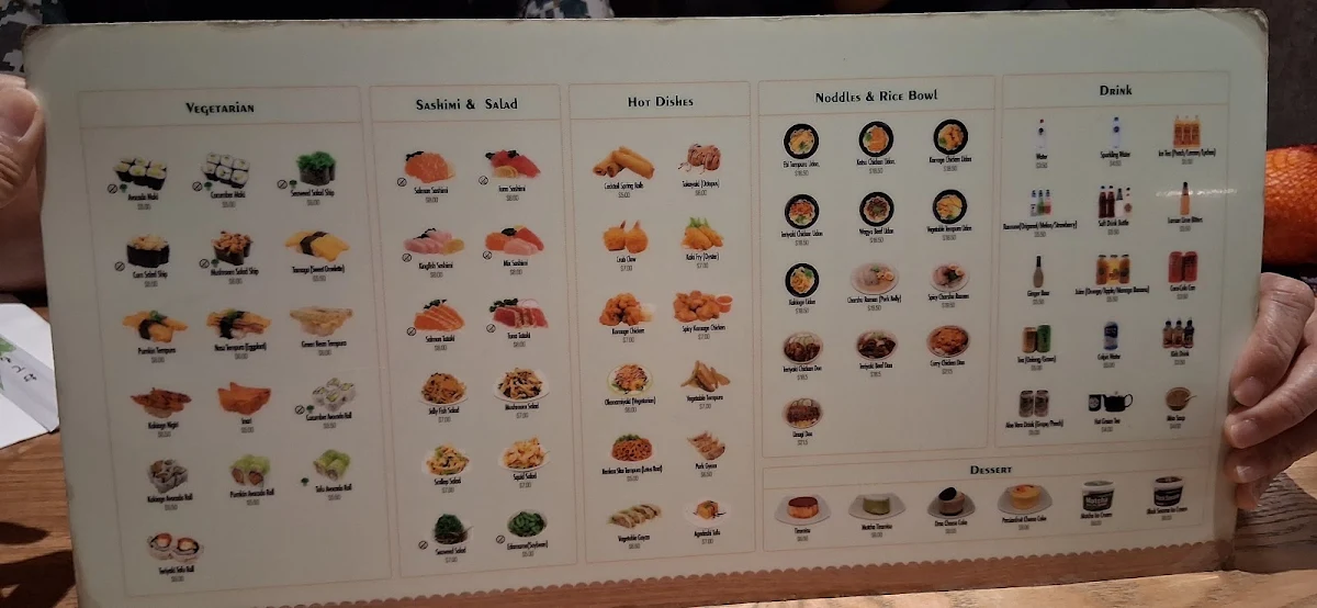 Menu, Miyabi Sushi