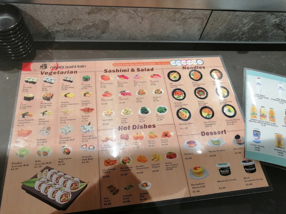 Menu, Miyabi Sushi
