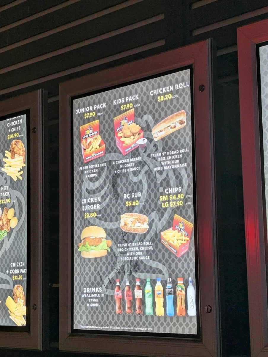 Menu, Super Rooster