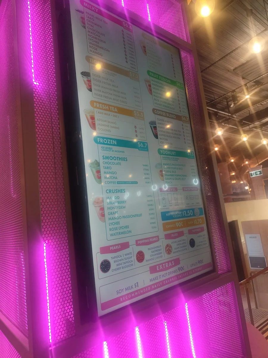Menu, Sharetea Emporium