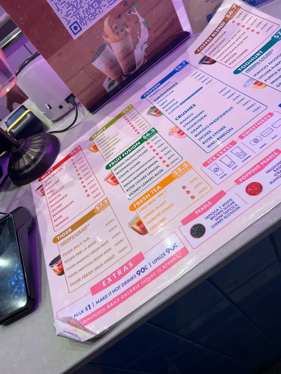 Menu, Sharetea Emporium