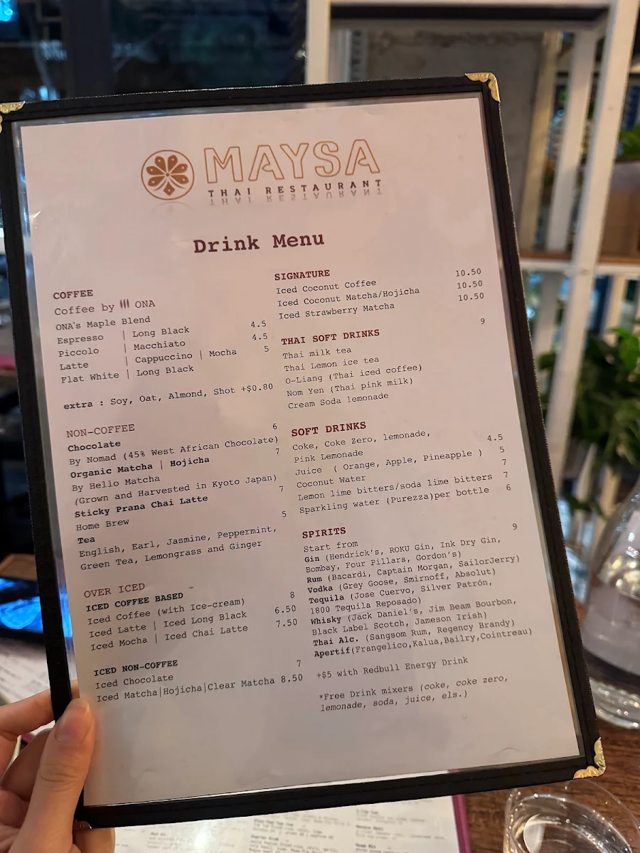 Menu, Maysa Thai Wolli Creek