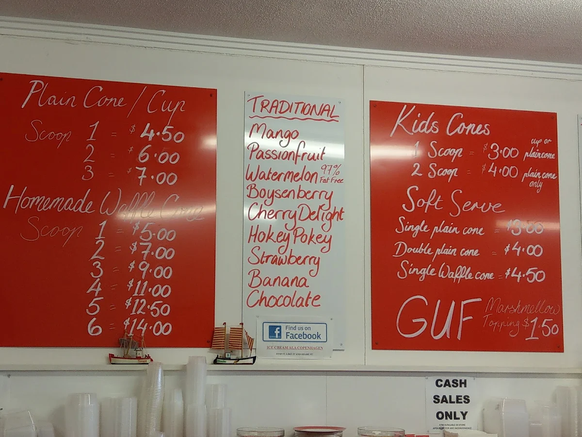 Menu, Ice Cream A'La Copenhagen