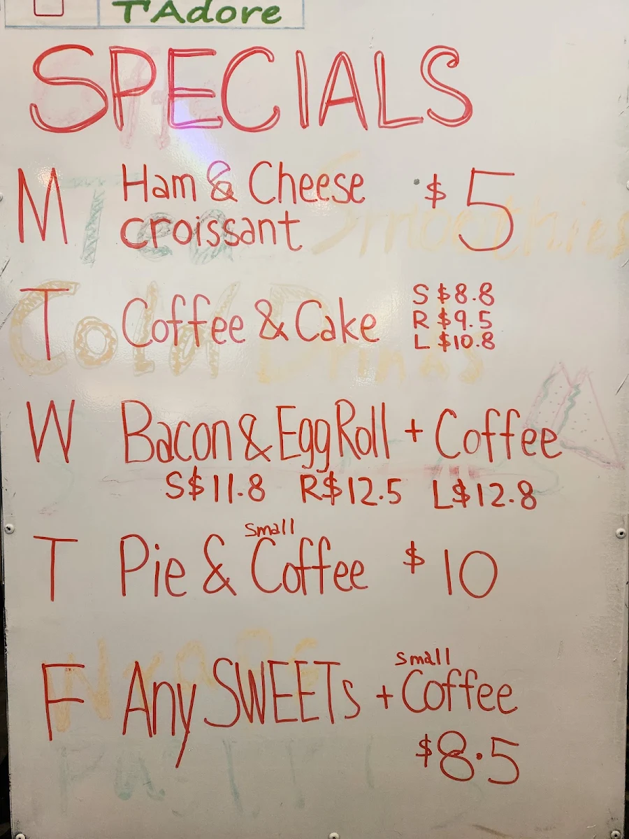 Menu, Remedy T'adore