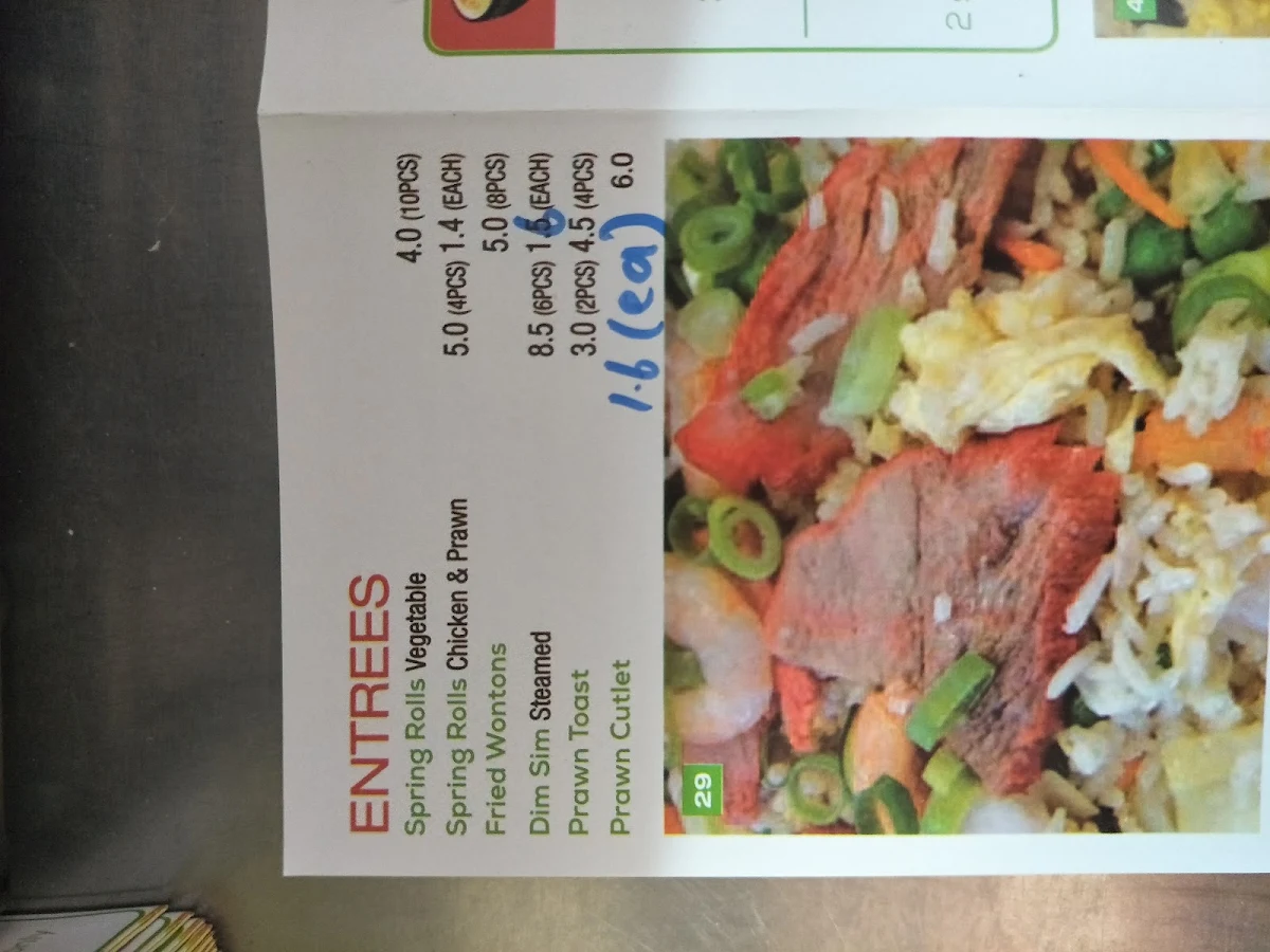 Menu, H Noodle House