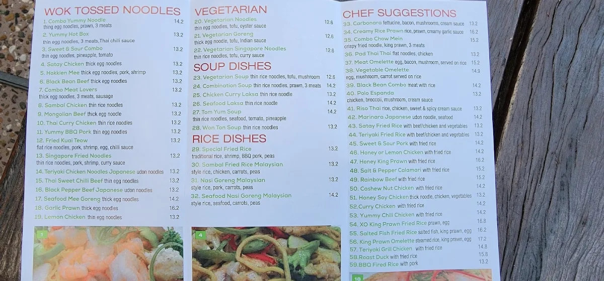Menu, H Noodle House