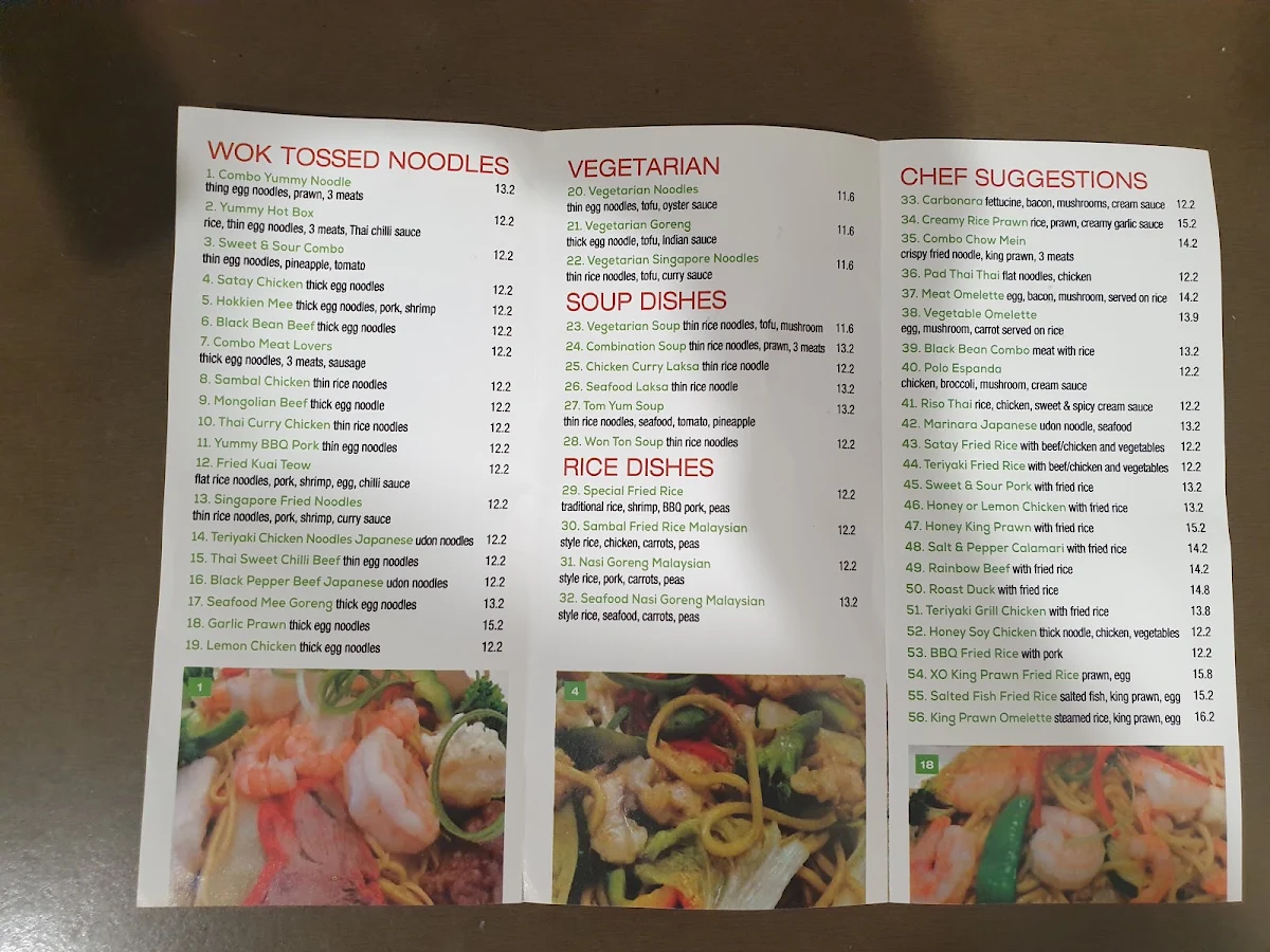 Menu, H Noodle House