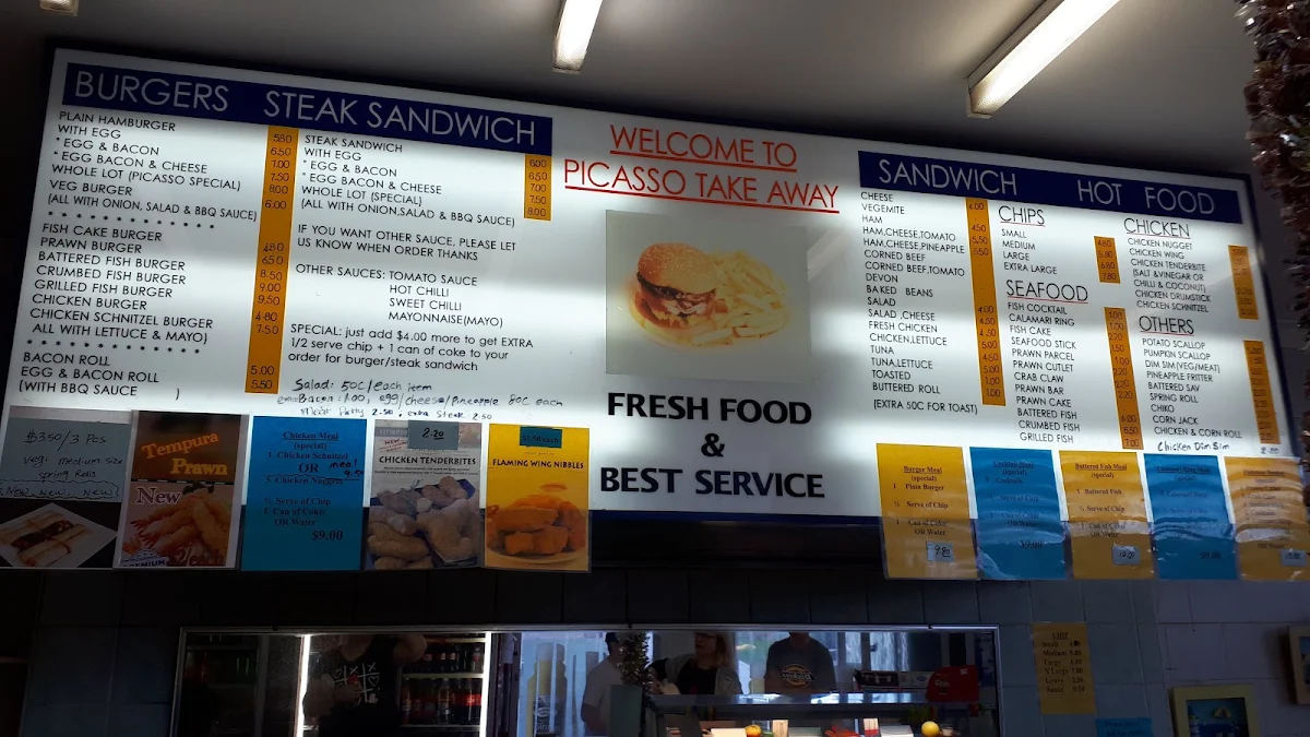 Menu, Picasso Take-Away