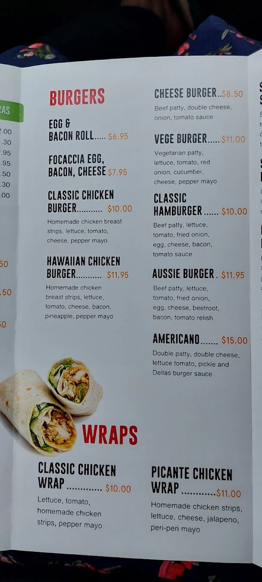 Menu, Dellas Store