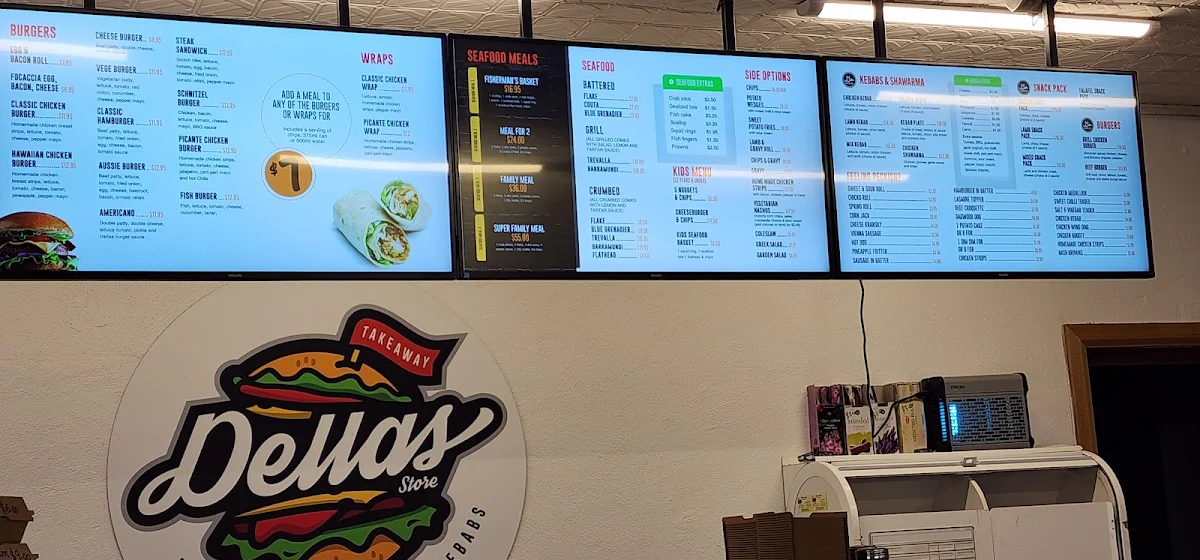 Menu, Dellas Store