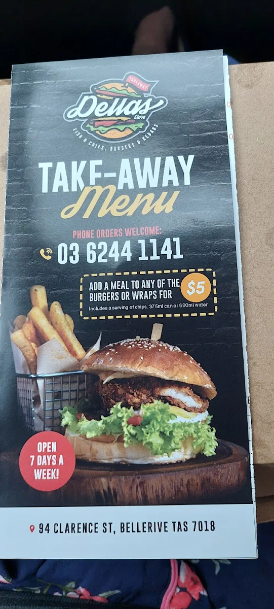 Menu, Dellas Store