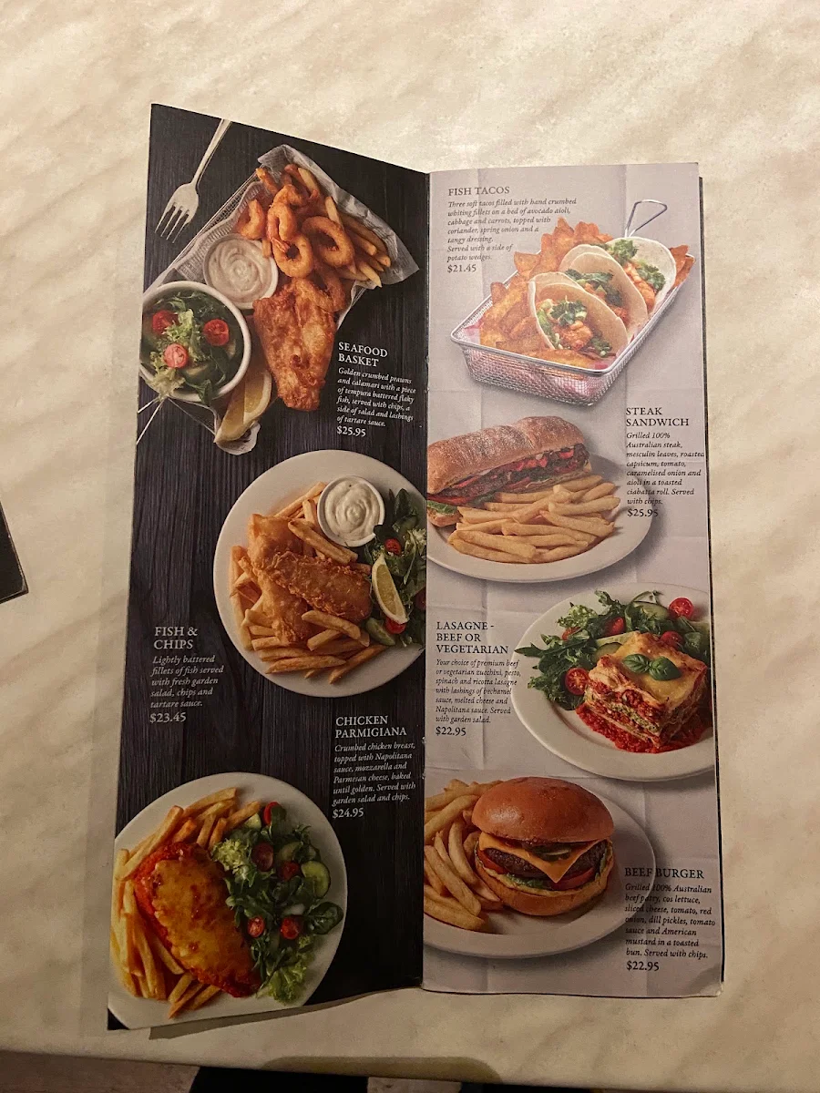 Menu, Dôme Café - Northam